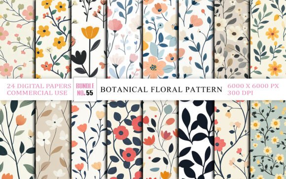 Download Soft Botanical Floral Seamless Pattern - Premium Bundle