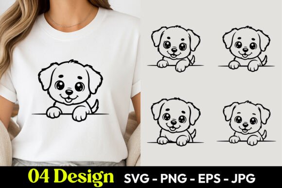 Download Cute Puppy Peeking TShirt SVG PNG - Tshirt svg Collection