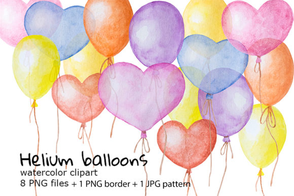 Download Helium Balloons Watercolor Clipart - Helium balloons Collection
