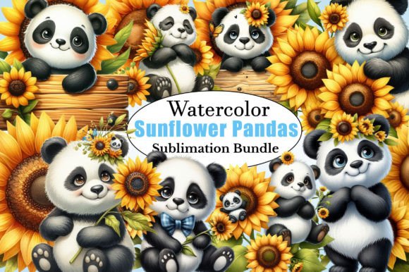 Download Watercolor Sunflower Panda PNG Clipart - Panda png Collection