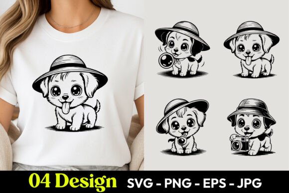 Download Cute Puppy Hat TShirt SVG PNG - Tshirt svg Collection