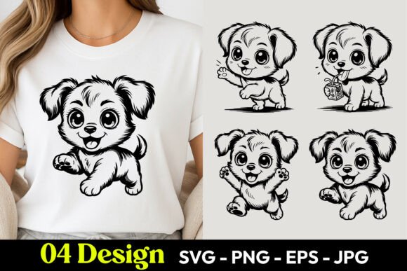 Download Cute Puppy Cartoon TShirt SVG PNG - Tshirt svg Collection