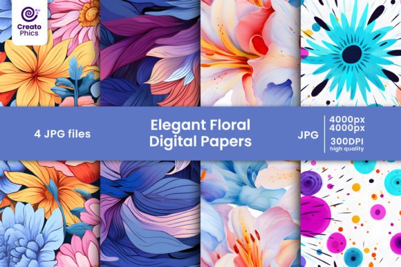 Download Floral Digital Papers and Flower Pattern - Premium Resources