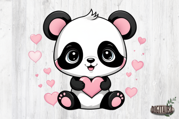 Download Cartoon Valentine Panda PNG - Panda png Collection