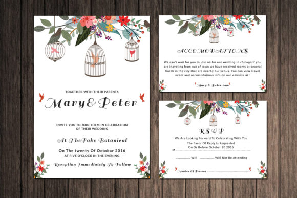Download Printable Floral Wedding Invitation Set - Printable floral Collection
