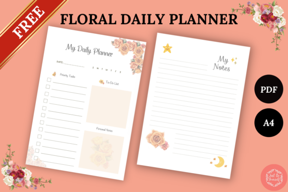 Download Free Printable Floral Daily Planner - Printable floral Collection