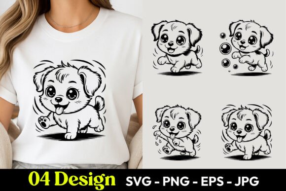 Download Cute Playful Puppy TShirt SVG PNG - Tshirt svg Collection